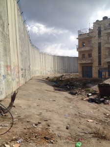 The wall separates Bir Nabala. Photo: DV